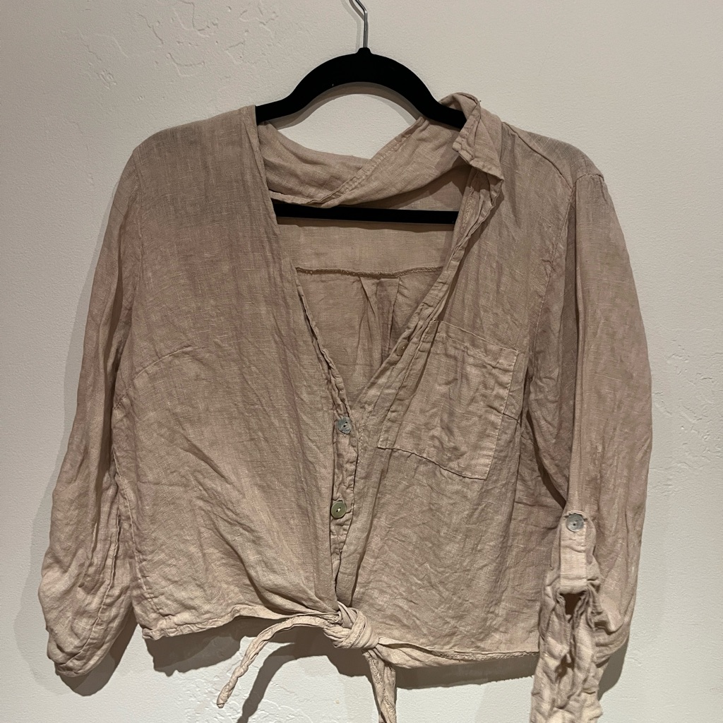 Beige Button Down Blouse